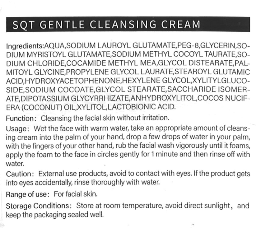 SQT Gentle Cleansing Cream - NÁHĽAD